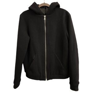 Joe's men's hooded bomber jacket size M Minimalist Casual closet staple wool ble